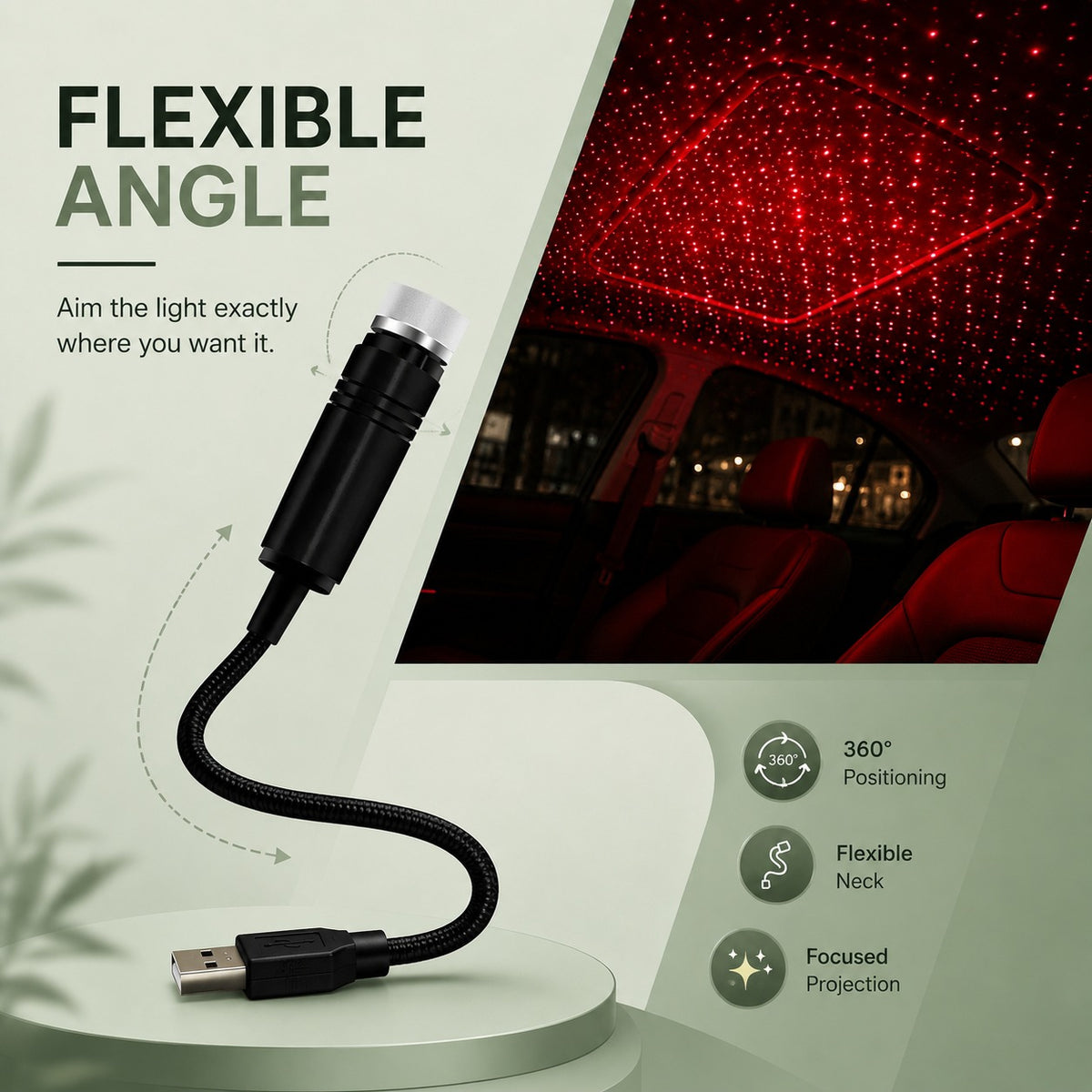 USB Ceiling Moon Earth Projection Light