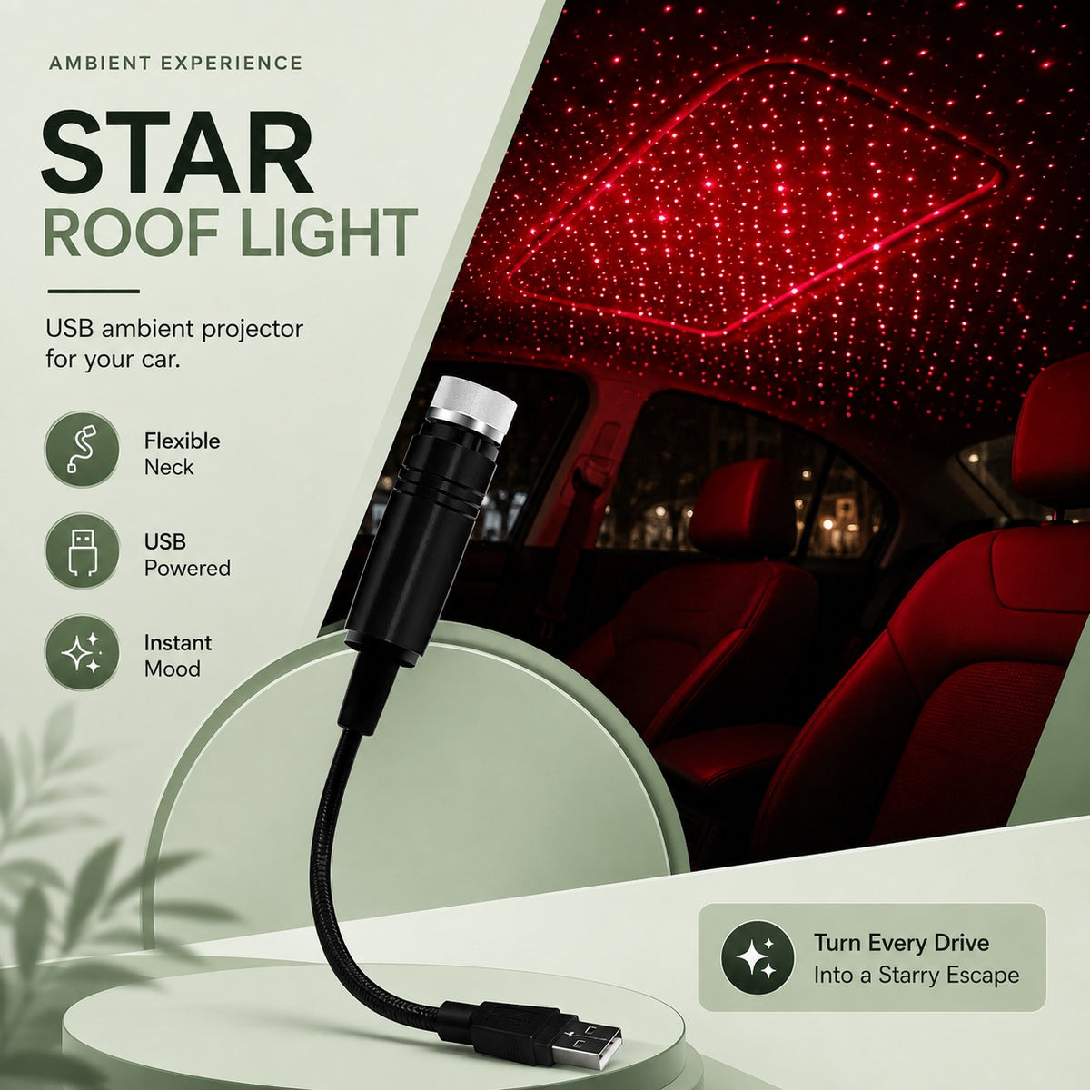USB Ceiling Moon Earth Projection Light