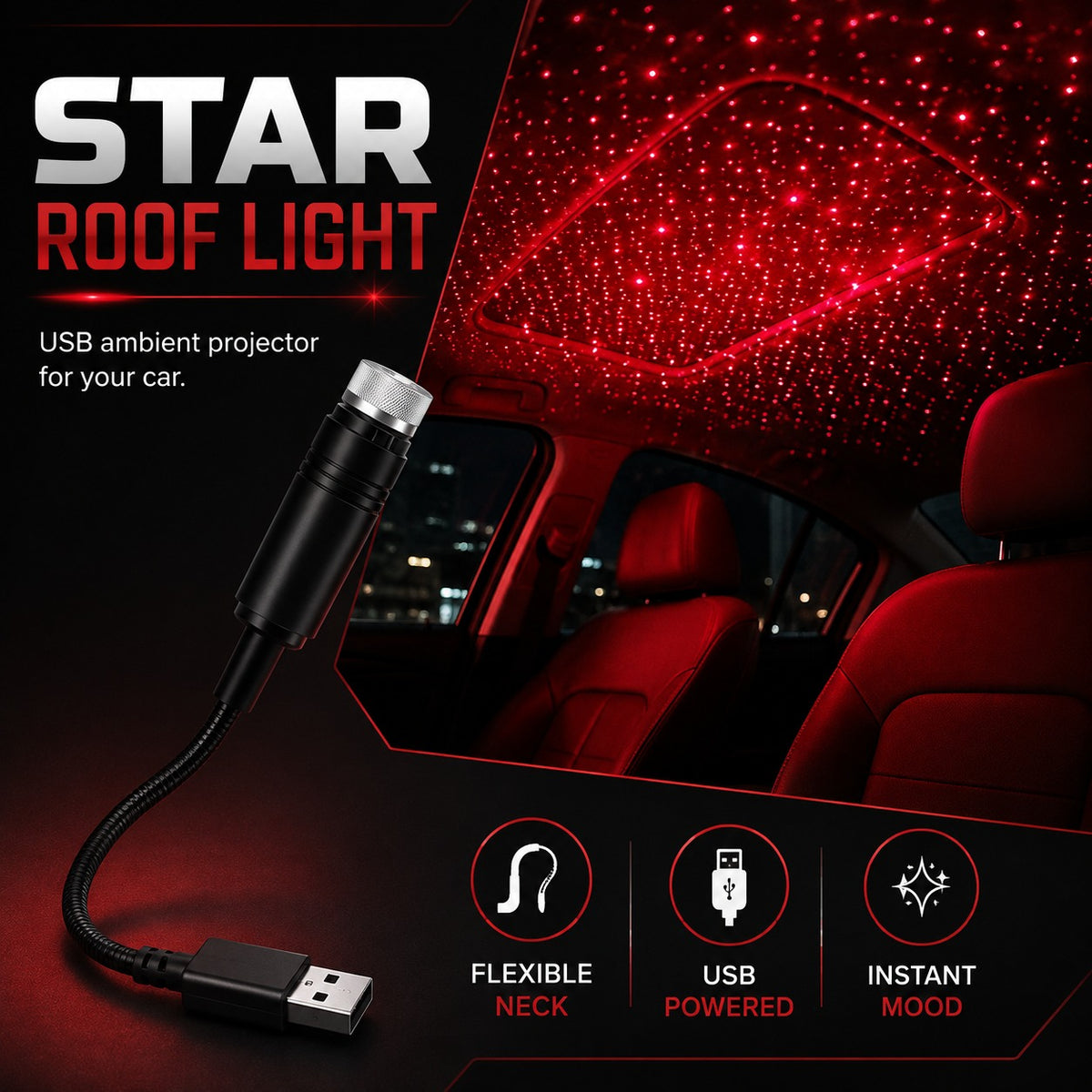 USB Ceiling Moon Earth Projection Light