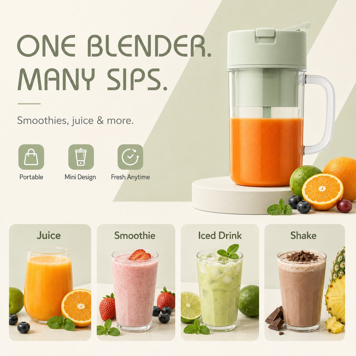 Portable USB Rechargeable Juicer Blender