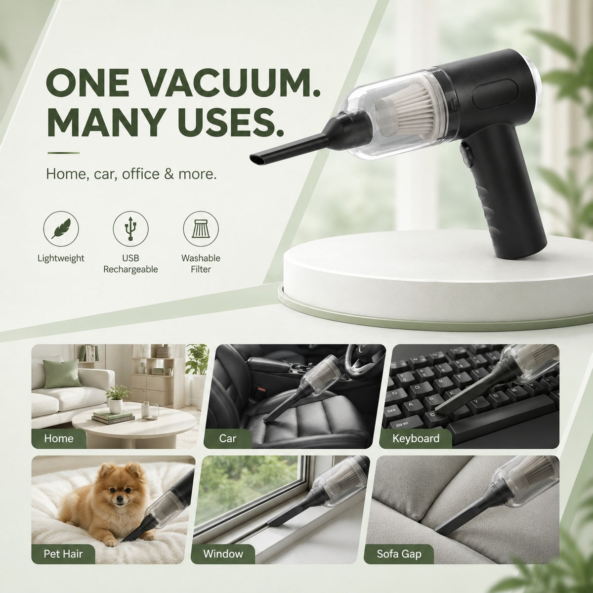 Rechargeable Multi-functional Vacuum Cleaner & Air Blower
