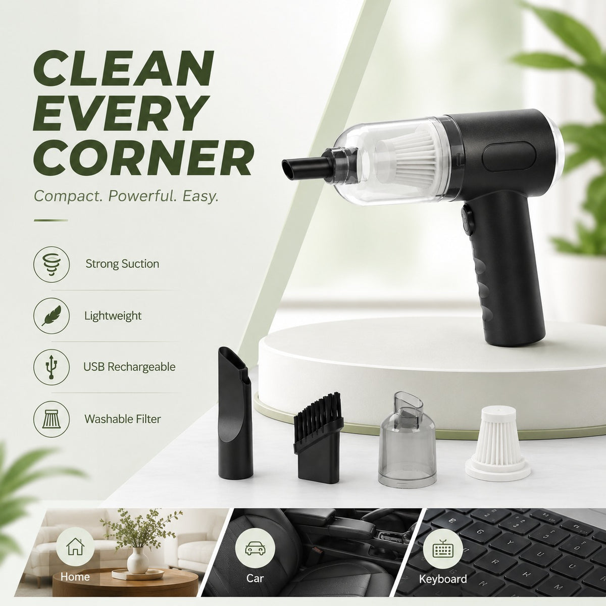 Rechargeable Multi-functional Vacuum Cleaner & Air Blower